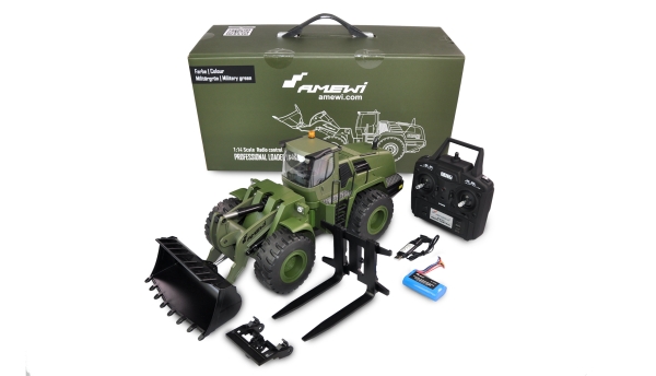 22534 Radlader G485E ME Militär Teilmetall 10-Kanal 1:14 RTR